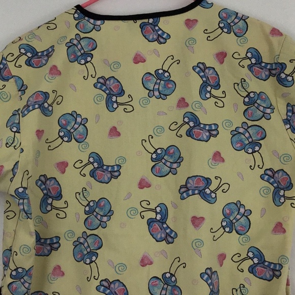 Absolute Women's Scrub Top Butterflies Hearts M - Picture 5 of 6